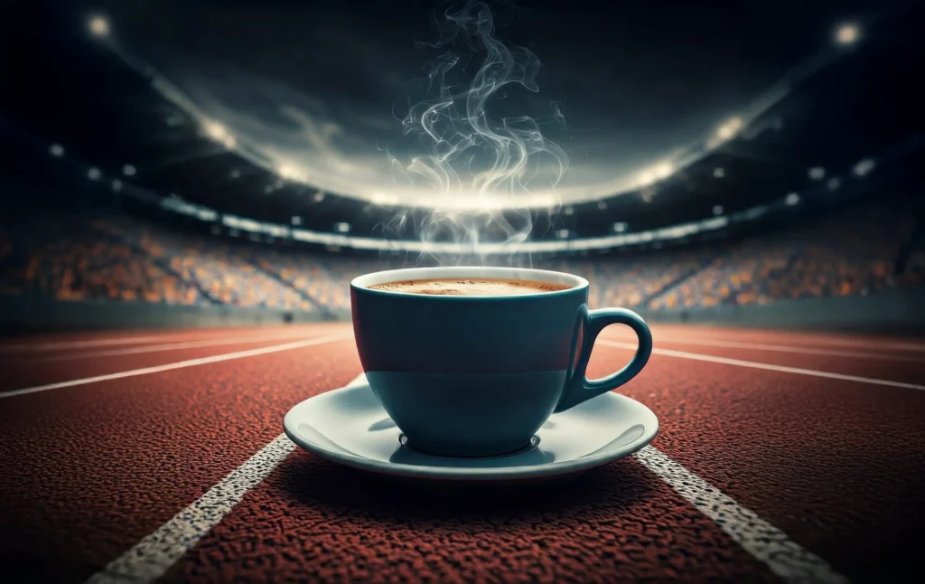 coffee on a running track